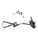 Maxbell Maxbell Pet Dog Traction Rope Lead Leash Collar Harness Strap Headband S BLU Floral