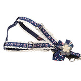 Maxbell Maxbell Pet Dog Traction Rope Lead Leash Collar Harness Strap Headband S BLU Floral