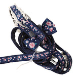 Maxbell Maxbell Pet Dog Traction Rope Lead Leash Collar Harness Strap Headband S BLU Floral