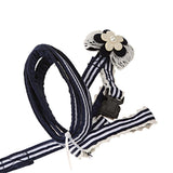Maxbell Maxbell Pet Dog Traction Rope Lead Leash Collar Harness Strap Headband M BLU Stripe