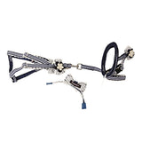 Maxbell Maxbell Pet Dog Traction Rope Lead Leash Collar Harness Strap Headband M BLU Stripe