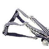 Maxbell Maxbell Pet Dog Traction Rope Lead Leash Collar Harness Strap Headband M BLU Stripe