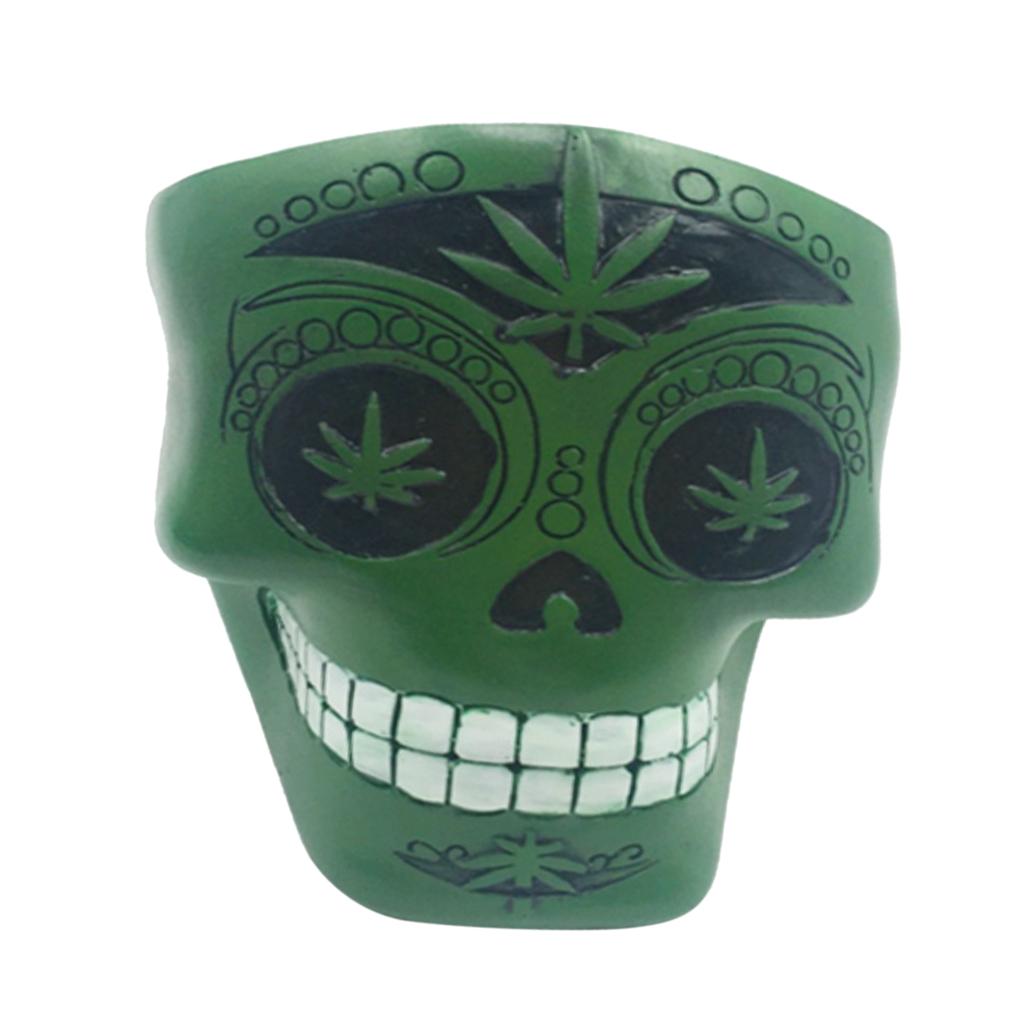 Maxbell Maxbell Human Skull Head Ashtray Container Replica Creative Home Bar Decor Green