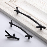 Maxbell Twig Knob Tree Branch Pull Handle For Furniture Kitchen Wardrobe 68mm Black - Aladdin Shoppers