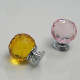 Maxbell Maxbell 30mm Clear Glass Door Knobs Drawer Cabinet Furniture Bin Handle Knob -Yellow