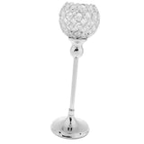 Maxbell 2pcs 35cm Globe Pillar Candle Holder Wedding Banquet Centerpiece Silver
