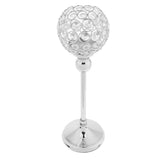 Maxbell 2pcs 35cm Globe Pillar Candle Holder Wedding Banquet Centerpiece Silver