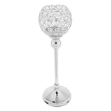 Maxbell 2pcs 35cm Globe Pillar Candle Holder Wedding Banquet Centerpiece Silver