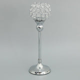 Maxbell 2pcs 35cm Globe Pillar Candle Holder Wedding Banquet Centerpiece Silver