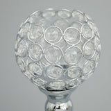 Maxbell 2pcs 35cm Globe Pillar Candle Holder Wedding Banquet Centerpiece Silver