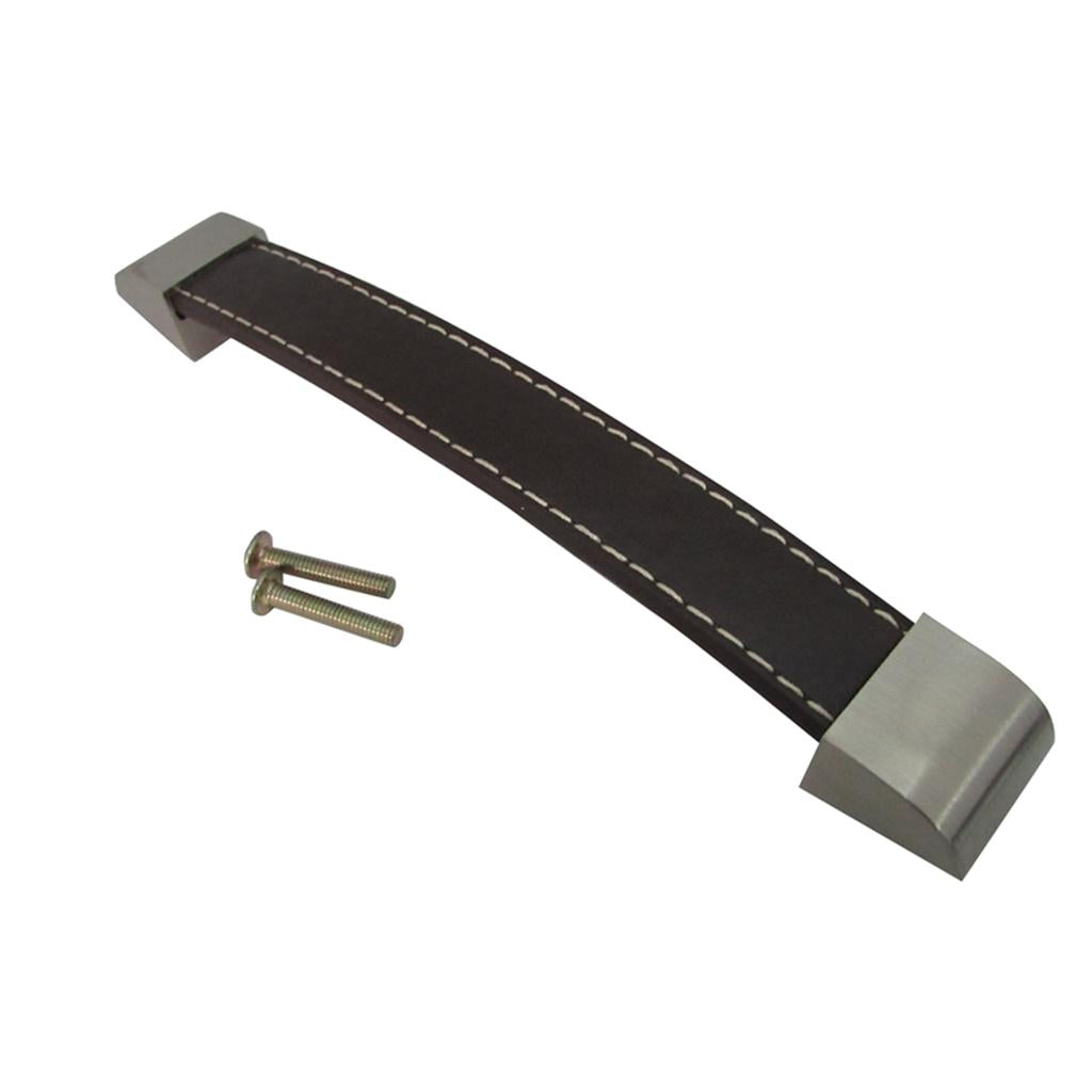 Maxbell Maxbell 160mm Modern Leather Kitchen Cabinet Cupboard Door Drawer Pull Handle -Brown