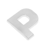Maxbell 3D DIY Metallic Letter P Alphabet Sticker Car Emblem DIY Figure Badge Decal - Aladdin Shoppers