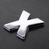 Maxbell 3D DIY Metallic Letter X Alphabet Sticker Car Emblem DIY Figure Badge Decal - Aladdin Shoppers