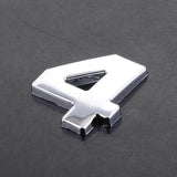 Maxbell 3D DIY Metallic Number 4 Alphabet Sticker Car Emblem DIY Figure Badge Decal - Aladdin Shoppers