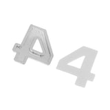 Maxbell 3D DIY Metallic Number 4 Alphabet Sticker Car Emblem DIY Figure Badge Decal - Aladdin Shoppers