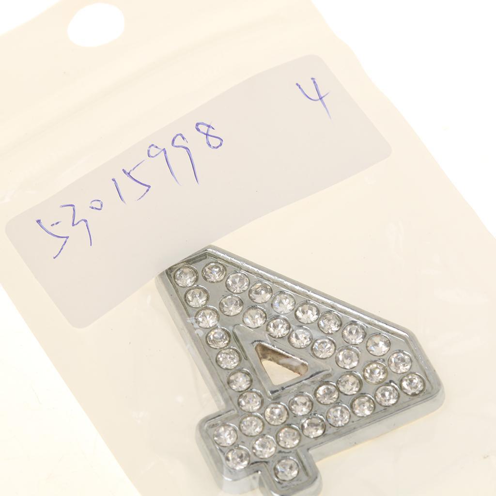 Maxbell Maxbell Rhinestone Diamante DIY Number 4 Alphabet 3D Car Badge Sticker Decal Emblem