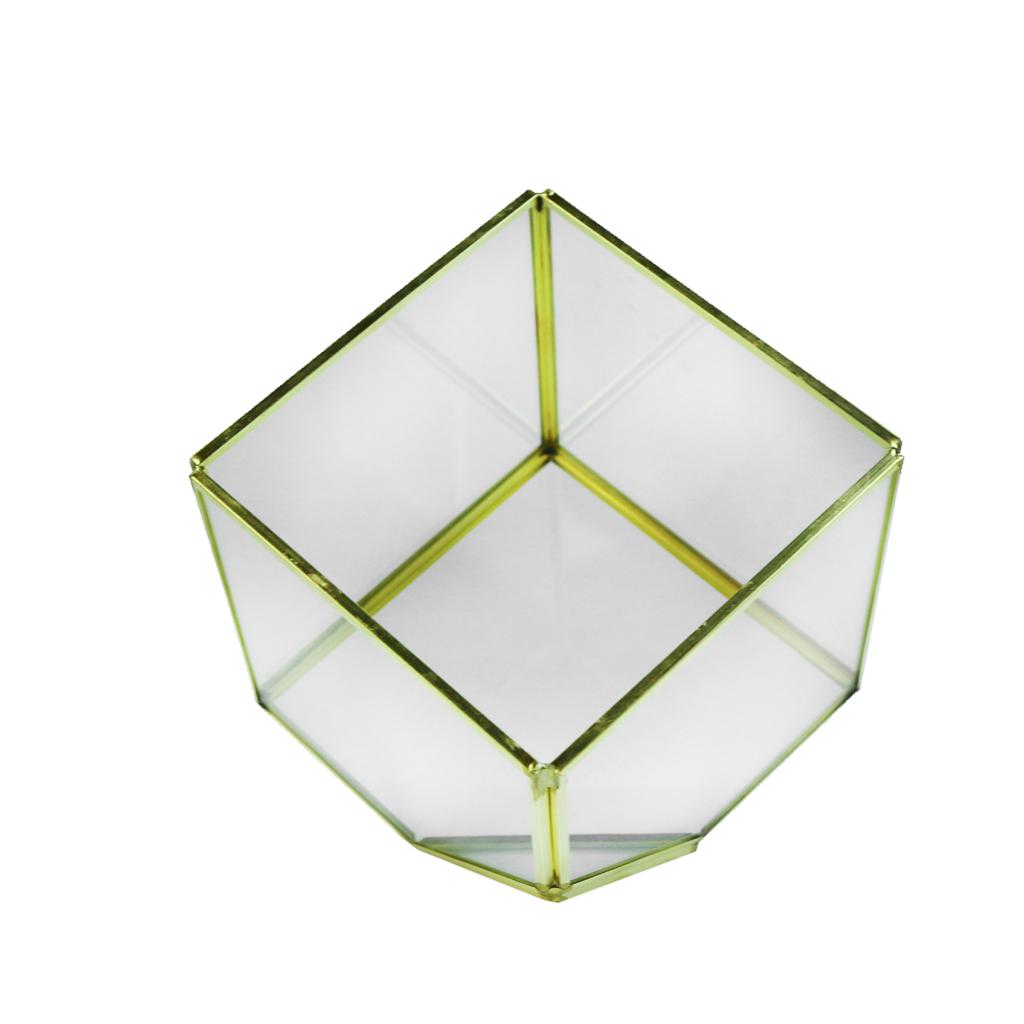 Maxbell Maxbell Geometric Glass Flower Pot Terrarium Container Tealight Candle Holder #3