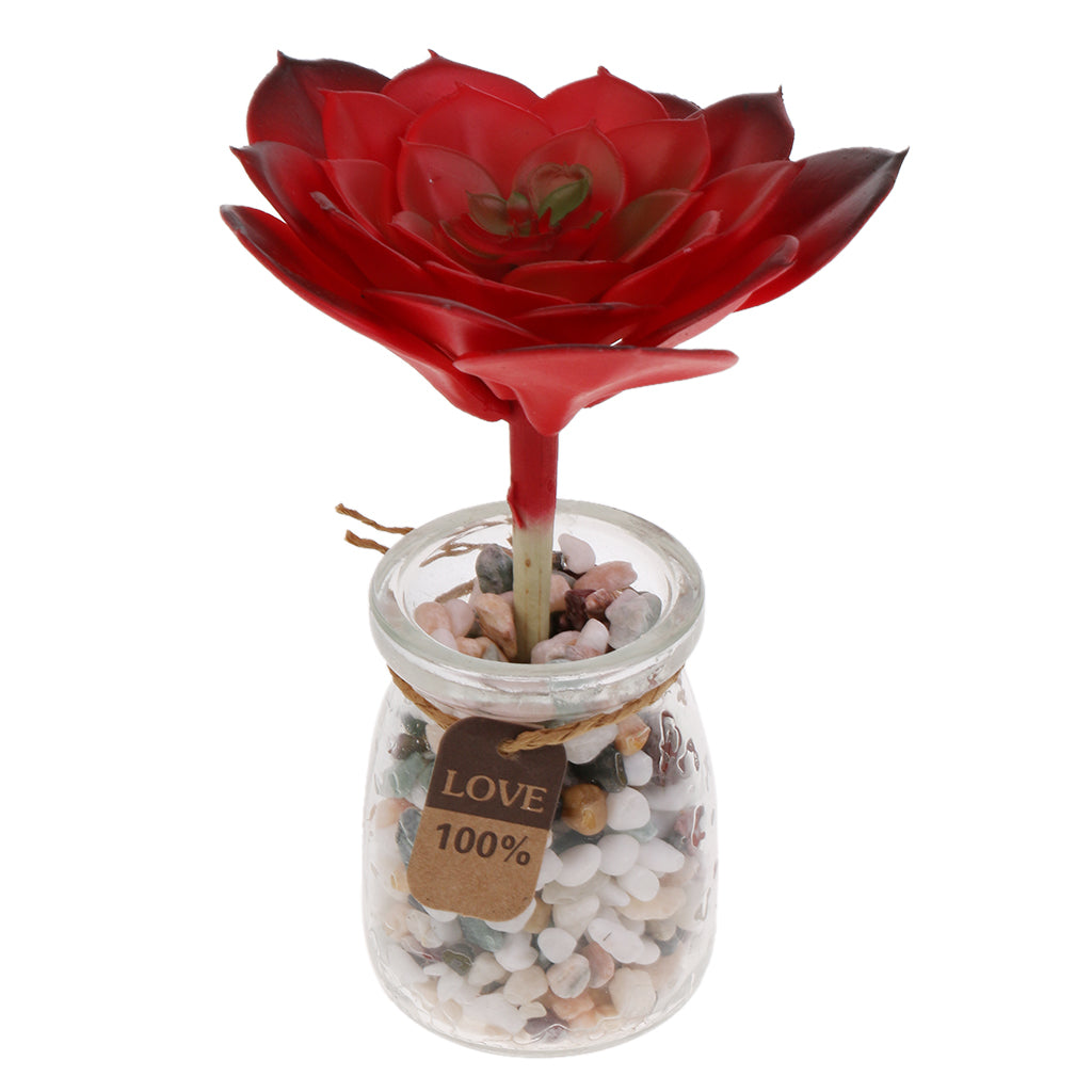 Maxbell Maxbell Artificial Plastic Lifelike Succulent Lotus Flowers Plant Home Cafe Decor
