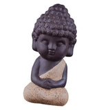 Maxbell 4 Pieces Tea Tray Decor - Little Monk Buddha Ceramic Statues Holder Tea Pet