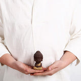 Maxbell 4 Pieces Tea Tray Decor - Little Monk Buddha Ceramic Statues Holder Tea Pet