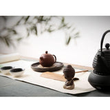 Maxbell 4 Pieces Tea Tray Decor - Little Monk Buddha Ceramic Statues Holder Tea Pet