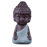 Maxbell 4 Pieces Tea Tray Decor - Little Monk Buddha Ceramic Statues Holder Tea Pet