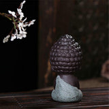 Maxbell 4 Pieces Tea Tray Decor - Little Monk Buddha Ceramic Statues Holder Tea Pet