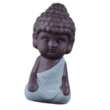 Maxbell 4 Pieces Tea Tray Decor - Little Monk Buddha Ceramic Statues Holder Tea Pet