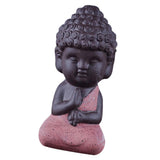 Maxbell 4 Pieces Tea Tray Decor - Little Monk Buddha Ceramic Statues Holder Tea Pet