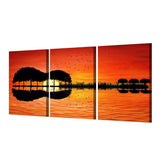Maxbell 3Pcs DIY Canvas Modern Deco Wall Painting Sunset Sundown No Framed 35x50cm S - Aladdin Shoppers