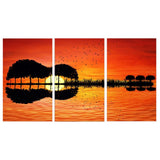 Maxbell 3Pcs DIY Canvas Modern Deco Wall Painting Sunset Sundown No Framed 35x50cm S - Aladdin Shoppers