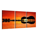 Maxbell 3Pcs DIY Canvas Modern Deco Wall Painting Sunset Sundown No Framed 35x50cm S - Aladdin Shoppers