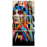 Maxbell 3Pcs DIY Canvas Modern Deco Wall Painting Indian Woman No Framed 50x70cm L - Aladdin Shoppers