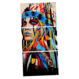 Maxbell 3Pcs DIY Canvas Modern Deco Wall Painting Indian Woman No Framed 50x70cm L - Aladdin Shoppers