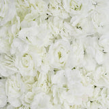 Maxbell 20 Pieces Artificial Rose Hydrangea Flower Wall Panels Wedding Decor Cream