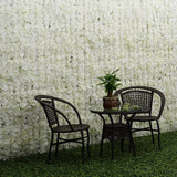 Maxbell 20 Pieces Artificial Rose Hydrangea Flower Wall Panels Wedding Decor Cream