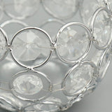 Maxbell 5 Pieces Crystal Candle Holder Banquet Tabletop Candlestick Silver