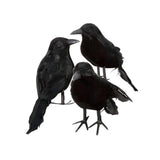 Maxbell 12x Artificial Realistic Birds Ravens Crows for Garden Halloween Decoration