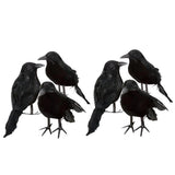 Maxbell 24 pieces Black Feathered Small Crows Birds Ravens Props Halloween Decor