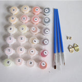 Maxbell 2 Sets Frameless DIY Acrylic Painting By Number Kit Canvas Art Painting