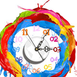 Maxbell Maxbell Modern 3D Wall Clock Home Decor PVC Sticker Art Watch Kids Room - Colorful