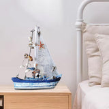 Maxbell 2Pcs Mediterranean Nautical Tropical Sailing Ship Boat Model Welcome Abroad