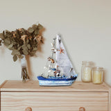 Maxbell 2Pcs Mediterranean Nautical Tropical Sailing Ship Boat Model Welcome Abroad