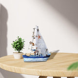 Maxbell 2Pcs Mediterranean Nautical Tropical Sailing Ship Boat Model Welcome Abroad