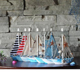 Maxbell 2Pcs Mediterranean Nautical Tropical Sailing Ship Boat Model Welcome Abroad