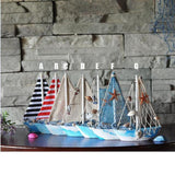 Maxbell 2Pcs Mediterranean Nautical Tropical Sailing Ship Boat Model Welcome Abroad