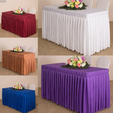 Maxbell 2x Tablecloth Table Skirt Cover For Wedding Banquet Decor White Red 47inch