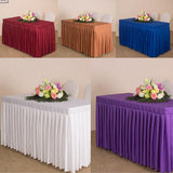 Maxbell 2x Tablecloth Table Skirt Cover For Wedding Banquet Decor White Red 47inch