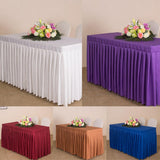 Maxbell 2x Tablecloth Table Skirt Cover For Wedding Banquet Decor White Red 47inch