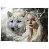 Maxbell Maxbell DIY 5D Diamond Embroidery Painting Cross Stitch Kit Painting -Beauty & Wolf